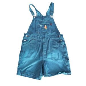 Disney Winnie the Pooh Overalls Shorts Sail Away y2k 90s Large